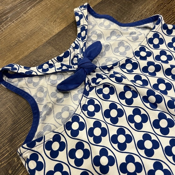 Hanna Andersson Blue White Flower Racerback Tie Dress Size 120 6/7 - Picture 3 of 3